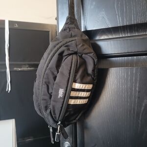 adidas Black Belt Bag with White Accents